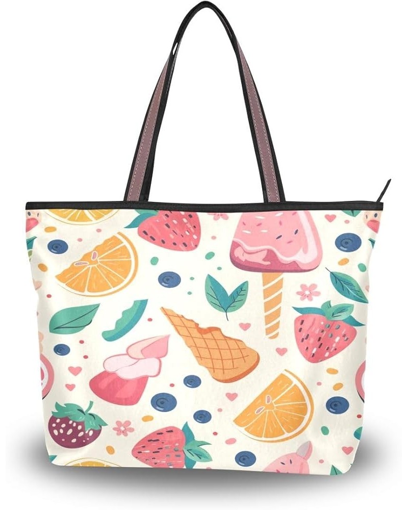 Lemon Strawberry Shoulder Bags Large Handle Ladies Handbag Multicoloured $15.11 Shoulder Bags