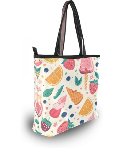 Lemon Strawberry Shoulder Bags Large Handle Ladies Handbag Multicoloured $15.11 Shoulder Bags