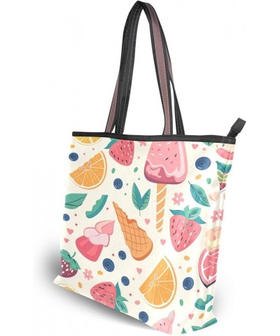 Lemon Strawberry Shoulder Bags Large Handle Ladies Handbag Multicoloured $15.11 Shoulder Bags