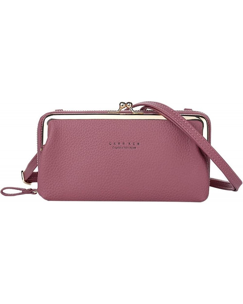 Women Wallet Large Capacity Mobile Phone Bag Card Slot Adjustable Shoulder Strap Mens Bags Messenger Small Purple $7.62 Wallets