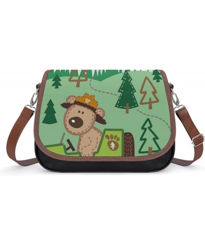 Leather Hobo Bags Women's Crossbody Shoulder Bag Classic City Top Handle Satchels Cute Cartoon Dinosaur Color3 $21.00 Hobo Bags