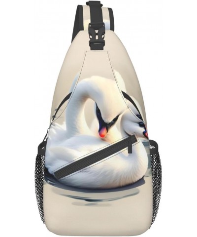 Cute Little Swan Bag Crossbody Travel Hiking Bags Mini Chest Backpack Casual Shoulder Daypack For Women Men Lightweight $14.9...