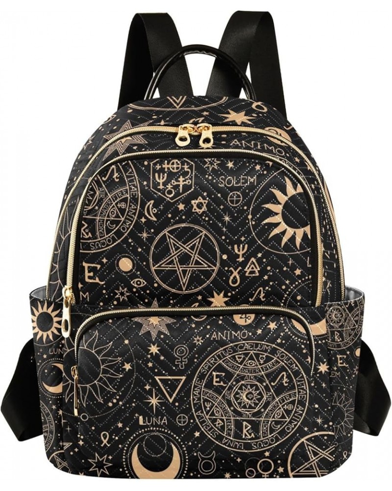 Sun Moon Stars Boho Bohemian Backpack for Women Shoulder Bag Lightweight Mini Backpack Casual Daypack Back Pack for Travel Mi...