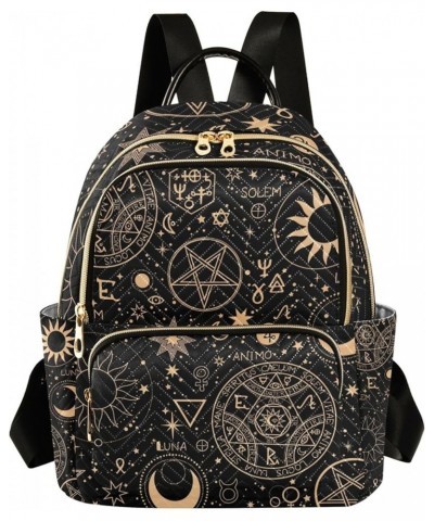 Sun Moon Stars Boho Bohemian Backpack for Women Shoulder Bag Lightweight Mini Backpack Casual Daypack Back Pack for Travel Mi...