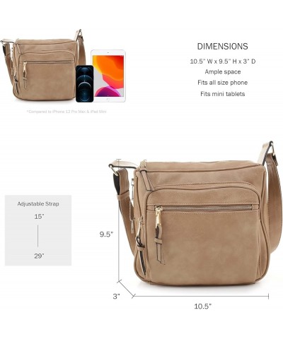 Concealed Carry RFID Blocking Crossbody Purse for Women with Lock and Key Taupe $34.30 Crossbody Bags