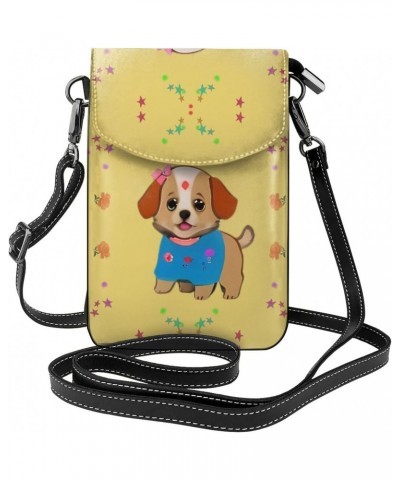 women Small Cell Phone Purse Adorable cartoon dog pattern Soft, durable and waterproof PU leather Convenient for daily use an...