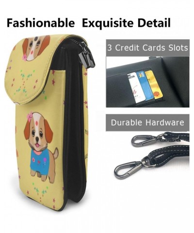 women Small Cell Phone Purse Adorable cartoon dog pattern Soft, durable and waterproof PU leather Convenient for daily use an...