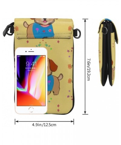 women Small Cell Phone Purse Adorable cartoon dog pattern Soft, durable and waterproof PU leather Convenient for daily use an...