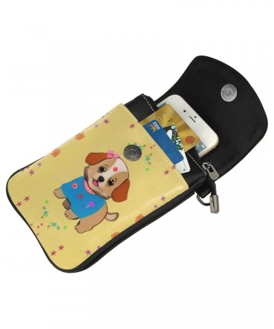 women Small Cell Phone Purse Adorable cartoon dog pattern Soft, durable and waterproof PU leather Convenient for daily use an...