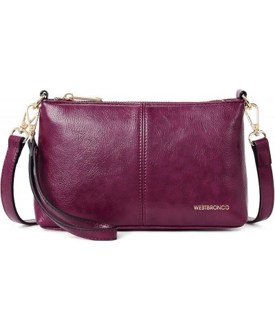 Crossbody Bag for Women Vegan Leather Wallet Purses Satchel Shoulder Bags Small Size Leather-wine Red $16.79 Crossbody Bags