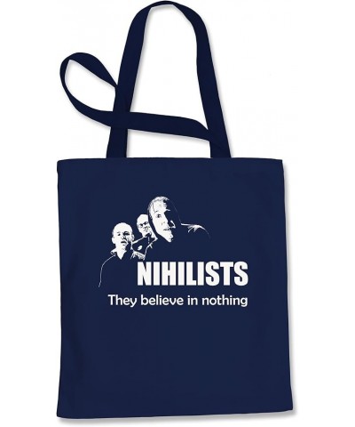 Nihilists Lebowski Shopping Tote Bag Navy Blue $10.44 Totes