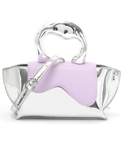 Women Unique Silver Crossbody Bags Y2K Evening Bag Tote Handbag Satchel Bag Small Cute Shoulder Bags Hobo Purse Purple $11.33...