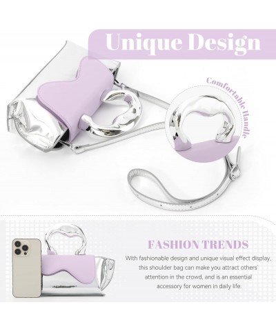 Women Unique Silver Crossbody Bags Y2K Evening Bag Tote Handbag Satchel Bag Small Cute Shoulder Bags Hobo Purse Purple $11.33...