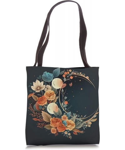 Floral Moon Phase flower crescent moon cool eclipse moon Tote Bag $9.02 Totes