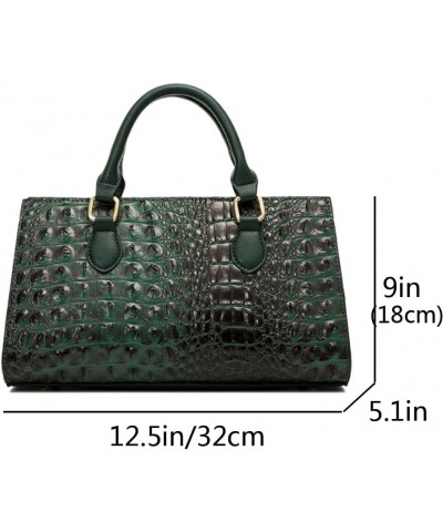 2pcs Top-handle Handbags Satchel for Women Tote Purse Vintage Crocodile Pattern Shoulder Bag Clutch Wallet-Wine Green $36.97 ...