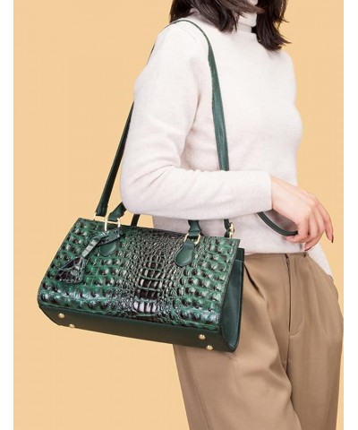 2pcs Top-handle Handbags Satchel for Women Tote Purse Vintage Crocodile Pattern Shoulder Bag Clutch Wallet-Wine Green $36.97 ...