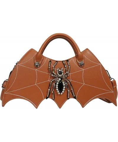 Women Spider Web Purse Novelty Bat Wing Shoulder Bag Unique Halloween Crossbody Bag PU Leather Horror Goth Hangbag Spider Bro...