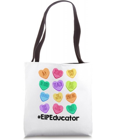 Funny EIP Educator Valentines Day Pastel Hearts Teach School Tote Bag $14.03 Totes