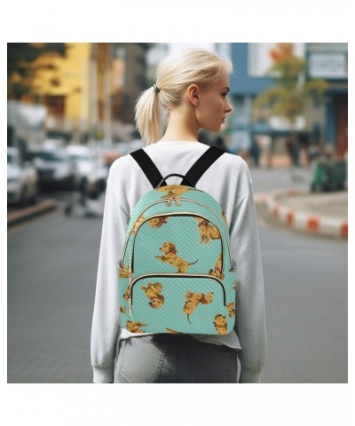 Women Backpack Brown Cute Dog Anti-Theft Travel Backpack with Luggage Belt Lightweight Handbag Lady Purse Roomy Double Zipper...