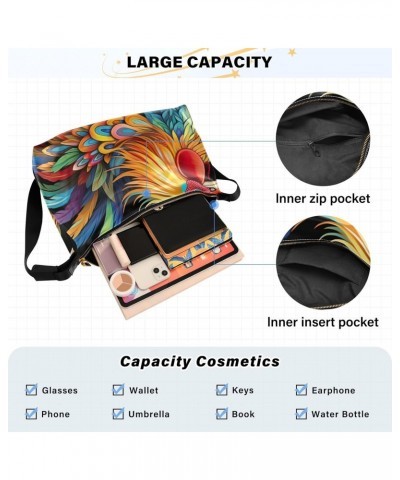 Rooster Shoulder Bag,Large Purses for Women,Made of PU Leather Handbags Hobo Bag Waterproof with Pockets Zipper for Unisex 20...