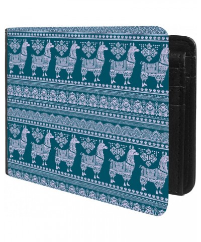 Unique Desige Pattern - Tribal Llama Pattern, Slim Front Pocket Wallet Billfold RFID Blocking $11.67 Wallets