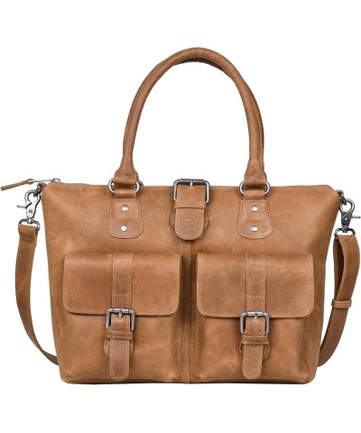 Beck Hunter Leather Top Handle Bag for Women Hunter Cognac $37.95 Shoulder Bags