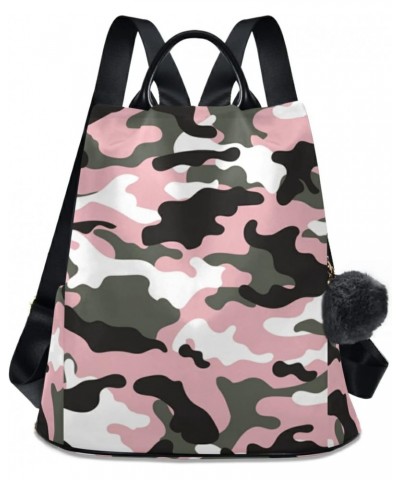 Backpack Purse for Women Fashion Pink Black Camouflage Camo Military Travel Anti-theft Daypack College Casual Shoulder Bag Me...