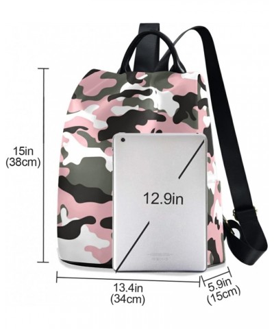 Backpack Purse for Women Fashion Pink Black Camouflage Camo Military Travel Anti-theft Daypack College Casual Shoulder Bag Me...