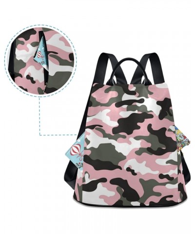 Backpack Purse for Women Fashion Pink Black Camouflage Camo Military Travel Anti-theft Daypack College Casual Shoulder Bag Me...