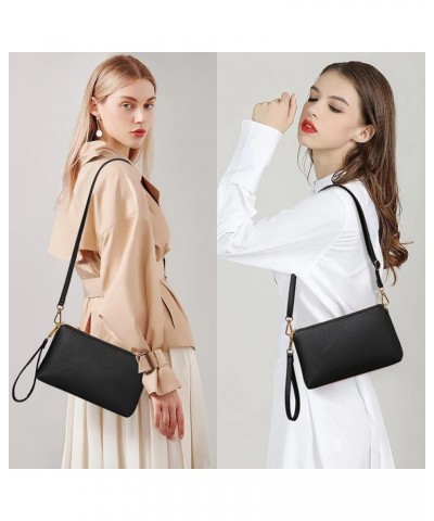 Crossbody Bags for Women Small Genuine Leather Shoulder Purse Cross Body Bag with Wristlet Top Zipper A02 Black $12.38 Crossb...