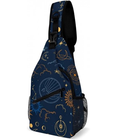 Sling Bag for Men Women Crossbody Chest Backpack, Small Travel Hiking Daypack One Strap Backpack Magic Mushrooms Wild Animals...