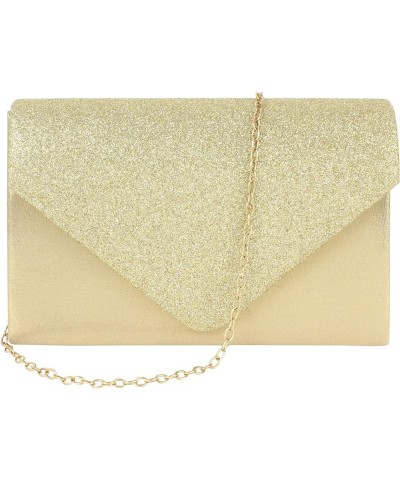 Ladies Sparkly Purse Evening Clutch Bags Wedding Prom Party Envelope Crossbody Handbag 06420 Gold New $12.99 Evening Bags