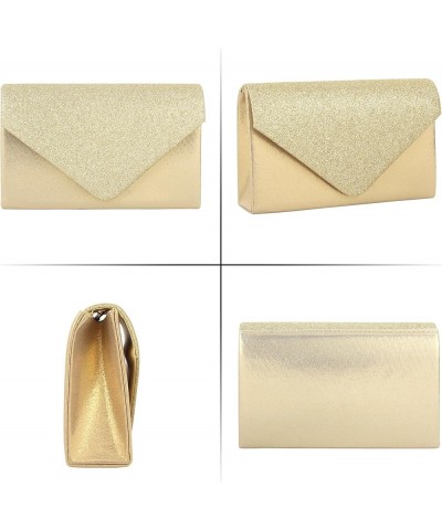 Ladies Sparkly Purse Evening Clutch Bags Wedding Prom Party Envelope Crossbody Handbag 06420 Gold New $12.99 Evening Bags