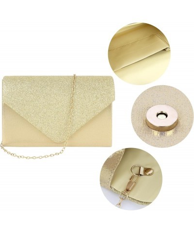 Ladies Sparkly Purse Evening Clutch Bags Wedding Prom Party Envelope Crossbody Handbag 06420 Gold New $12.99 Evening Bags