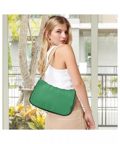 Mint Cream Ladies Tote Handbags, Tote Bags with Zipper, Polyester & Aluminum Alloy Material, 7.1x11x2.8in Sea Green $12.90 Ev...