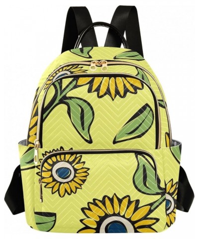 Sunflower Pattern Women's Backpack Wallet Casual Small Backpack Fashion Women's Travel Bag School Backpack Color109 Medium $2...