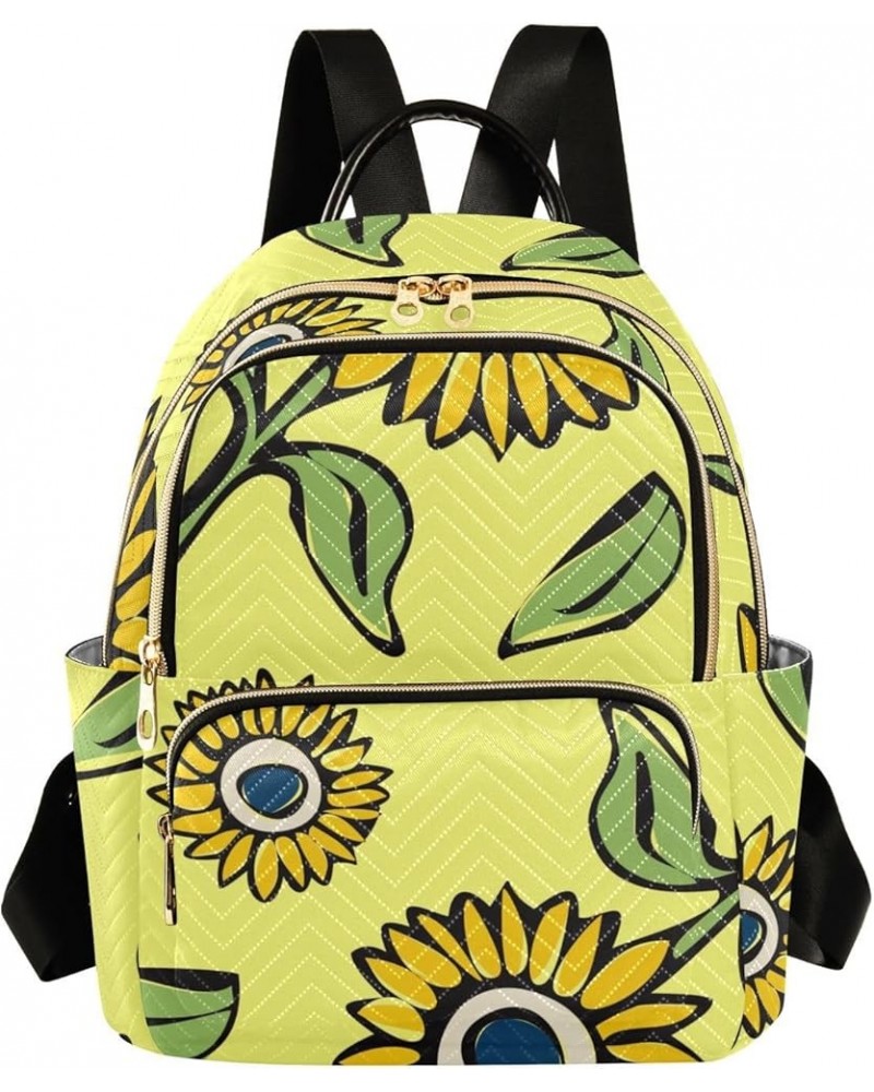 Sunflower Pattern Women's Backpack Wallet Casual Small Backpack Fashion Women's Travel Bag School Backpack Color109 Medium $2...