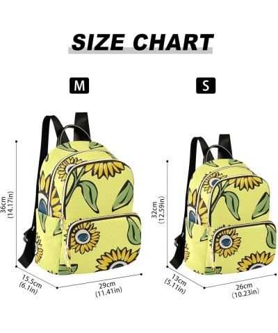 Sunflower Pattern Women's Backpack Wallet Casual Small Backpack Fashion Women's Travel Bag School Backpack Color109 Medium $2...