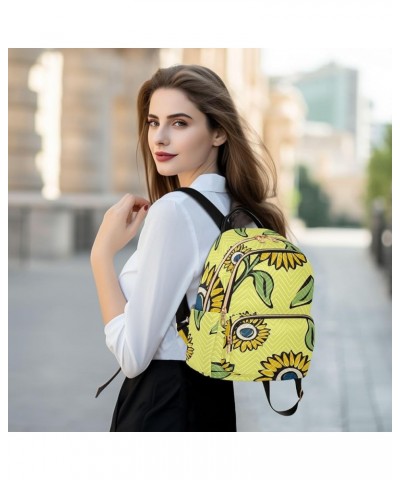 Sunflower Pattern Women's Backpack Wallet Casual Small Backpack Fashion Women's Travel Bag School Backpack Color109 Medium $2...