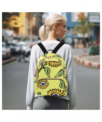 Sunflower Pattern Women's Backpack Wallet Casual Small Backpack Fashion Women's Travel Bag School Backpack Color109 Medium $2...