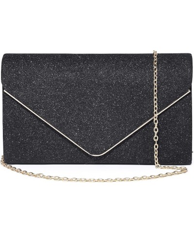 Clutch Purses For Women Evening Bags Shining Envelope Handbags Shoulder Crossbody bag for Women Wedding Party Prom Black 1517...