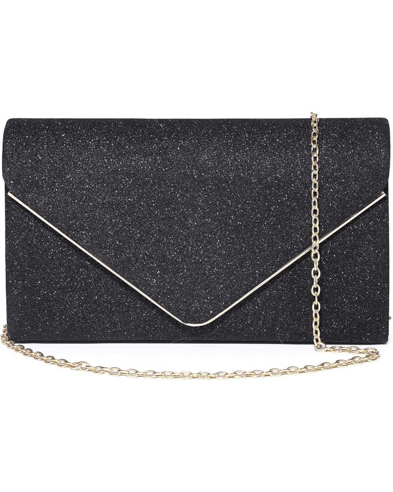 Clutch Purses For Women Evening Bags Shining Envelope Handbags Shoulder Crossbody bag for Women Wedding Party Prom Black 1517...