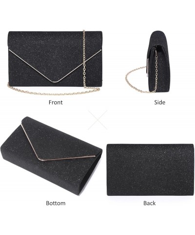 Clutch Purses For Women Evening Bags Shining Envelope Handbags Shoulder Crossbody bag for Women Wedding Party Prom Black 1517...