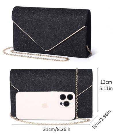 Clutch Purses For Women Evening Bags Shining Envelope Handbags Shoulder Crossbody bag for Women Wedding Party Prom Black 1517...