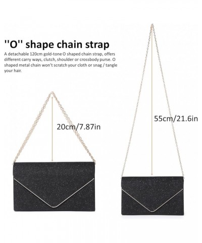 Clutch Purses For Women Evening Bags Shining Envelope Handbags Shoulder Crossbody bag for Women Wedding Party Prom Black 1517...