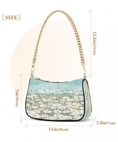 Crossbody Bags for Women Shoulder Purse Small Daisy Handbags Stylish Clutch Purse with Chain Strap $17.99 Shoulder Bags