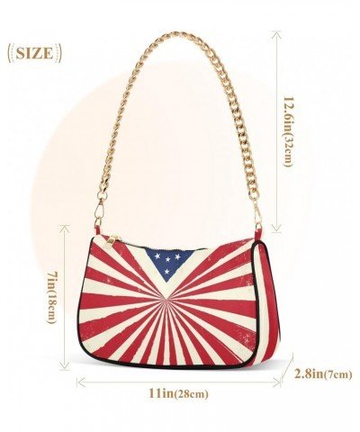 4th of July Shoulder Bag Grunge Liberty American Flag Women Clutch Handbag Shoulder Purch Date Chain Bag Tote Bag Spring Holi...