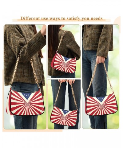 4th of July Shoulder Bag Grunge Liberty American Flag Women Clutch Handbag Shoulder Purch Date Chain Bag Tote Bag Spring Holi...