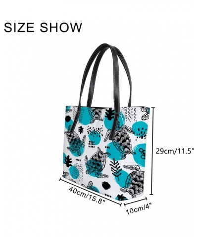 Shoulder Bag Sea Turtles Tote Bags for Women Leather Shopper Work Handbags Large Casual Bag $26.78 Totes