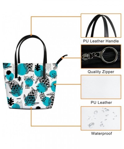 Shoulder Bag Sea Turtles Tote Bags for Women Leather Shopper Work Handbags Large Casual Bag $26.78 Totes